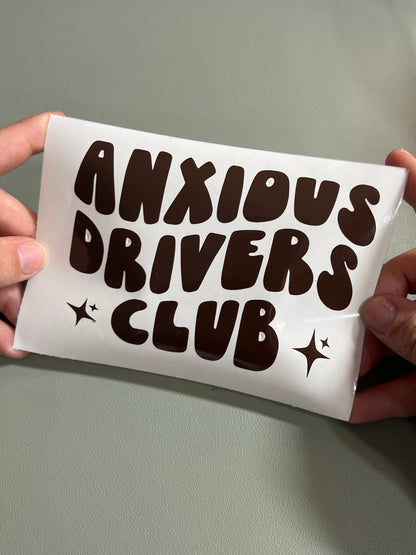 Anxious Drivers Club Vinyl Decal