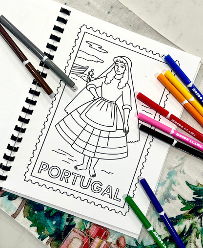 Portugal Inspired Coloring Book for Kids & Adults