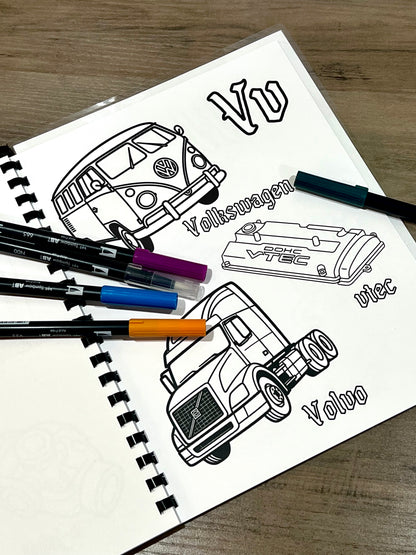My First ABC Coloring Book | Cars & Automotive Theme