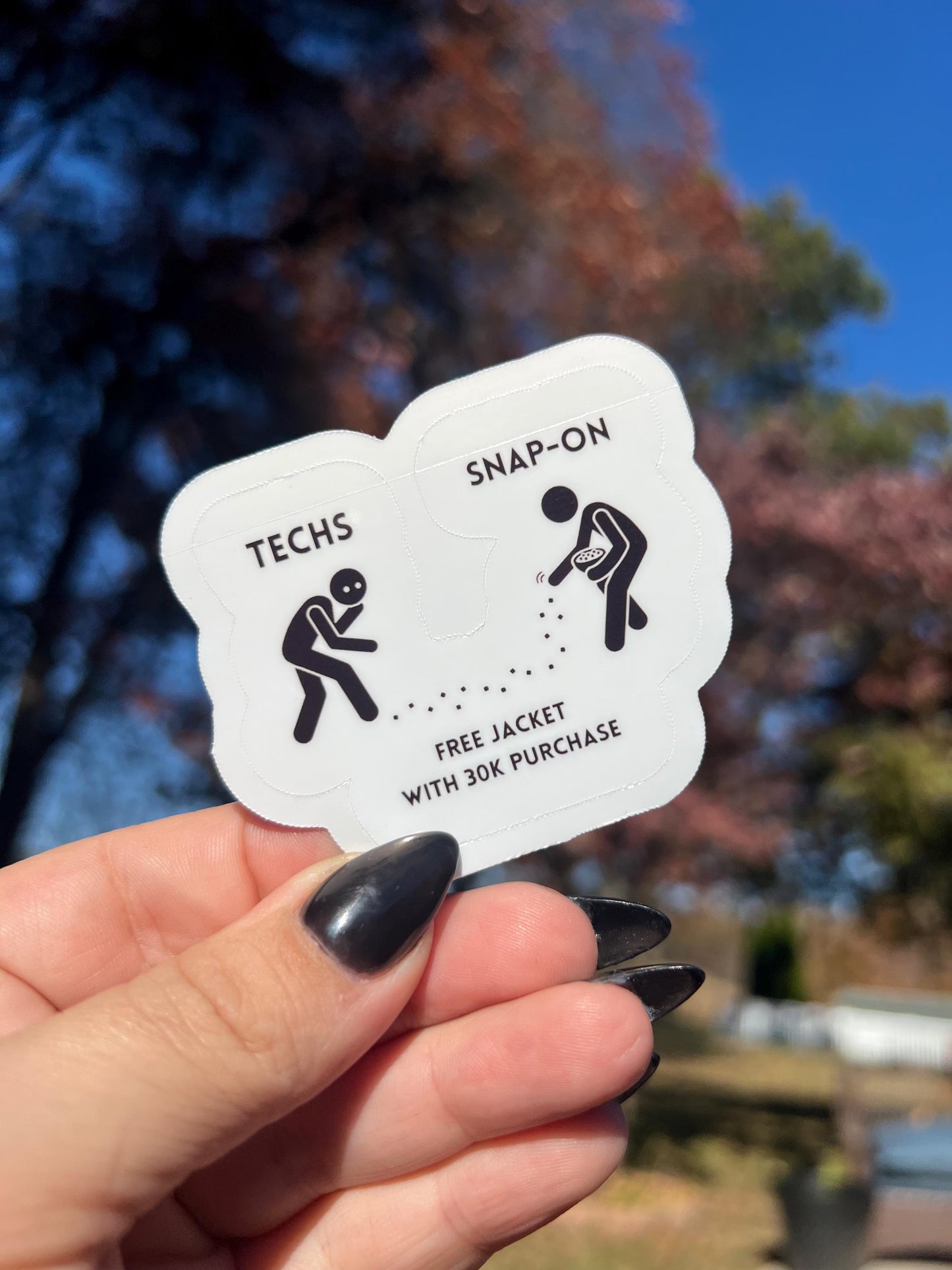 Auto Techs & Snap On Funny Sticker: Water Resistant Tool Box Decal